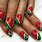 Red and Green Nail Designs