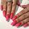 Red and Pink Ombre Nails