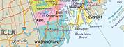 Rhode Island Massachusetts City Border Map