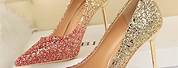 Rose Gold Glitter High Heel Shoes