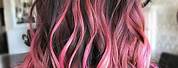 Rose Gold Metallic Pink Balayage Ombre On Brown Hair