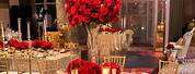 Rose Gold and Red Wedding Decor