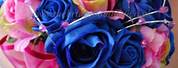 Royal Blue and Pink Wedding Flowers