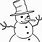 Snowman Cartoon Black and White