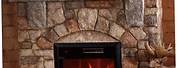 Stone Wall with Electric Fireplace and TV
