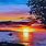 Sunset On Water Painting