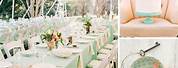 Teal Green and Peach Wedding Decor