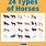 Types of Horses Chart