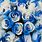 White Rose Blue Flowers Background