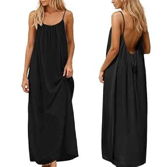 Buy nnOuOnn Backless Cami Dress for Women Summer 2026 Sleeveless Long ...