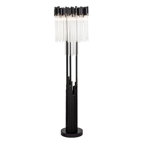 Matrix 6 Light Floor Lamp - Matte Black/French Gold