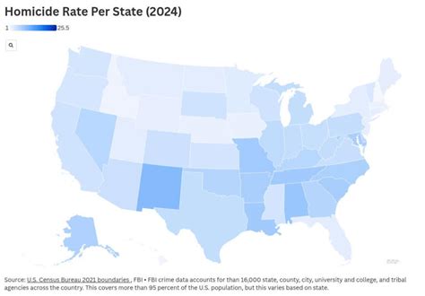 Map shows homicide rates in every state