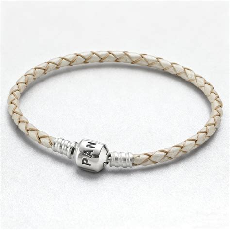 Single Braided Black Pandora Leather Bracelet | 925 Silver Clasp ...