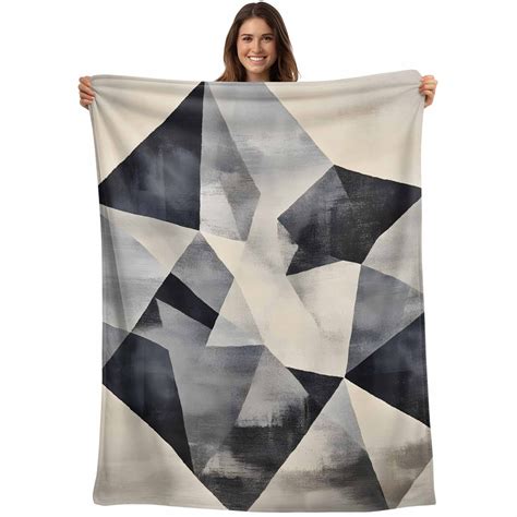 Black White Geometric Blanket Soft Cozy Warm Throw Blanket for Couch ...