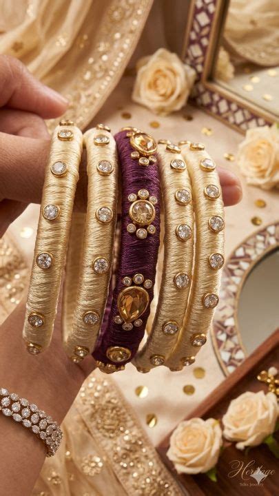 Handmade Pearl Bangles Set for Women – Stylish Thread Wrapped Bracelets ...