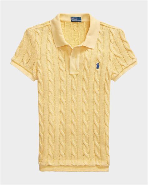 Polo Ralph Lauren Cable-Knit Polo Shirt | Neiman Marcus