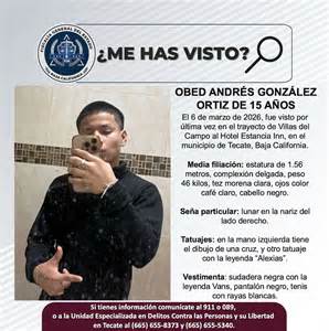 Se busca a Obed Andrés González Ortiz de 15 años de edad