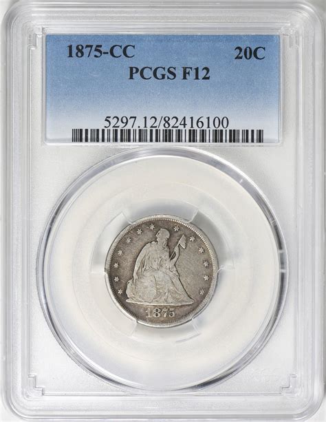 1875-CC Twenty-Cent Piece PCGS F-12 (Item 463499) | GreatCollections ...