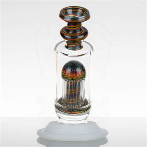 Leisure - Puffco Peak Attachment - 14-Arm - Platinum Rasta - NVS GLASSWORKS