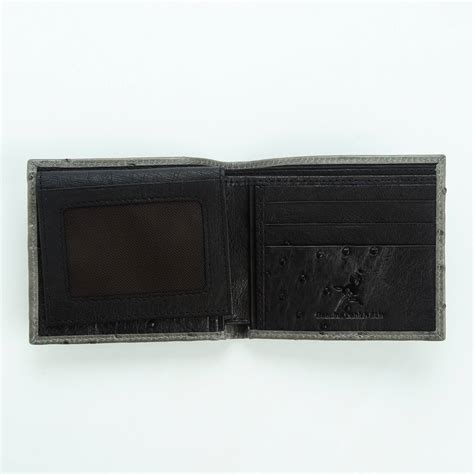 Grey Ostrich Bifold — Luxury Everyday Carry | Bikerringshop