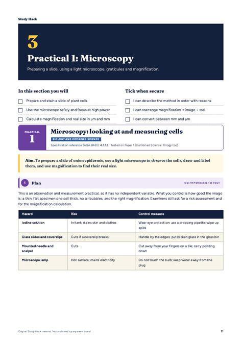 FREE GCSE Biology Required Practical Sample: Microscopy lesson ...
