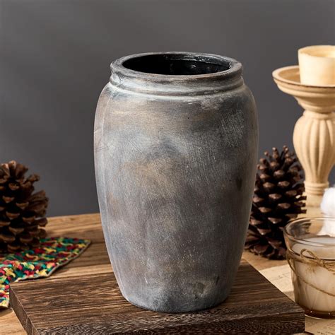 8.2 Inch Ceramic Terracotta Rustic Vase Home Decor Farmhouse Decorative ...