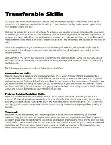 How To Write A Resume With Transferable Skills