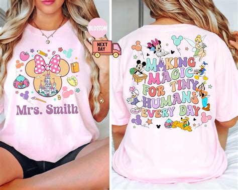 Custom Name Disney Teacher Shirt, Comfort Colors Disney First Day of ...