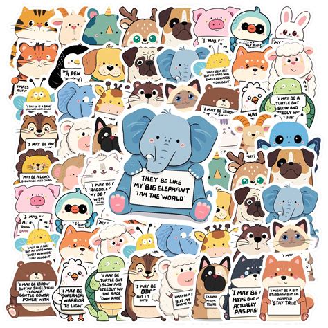 35pcs-50pcs Animal Stickers Cute Cartoon Stickers Kids Stickers Animal ...