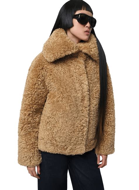 Abrigos de piel de borrego oversize Marrón Apparis - Mujer | Printemps.com