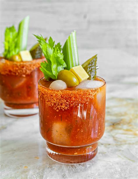 Bloody Mary Recipe with Pickle and Cheddar Garnish