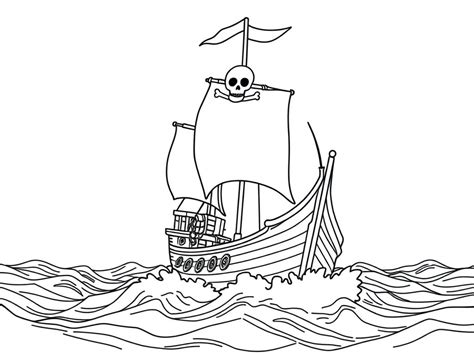 Pirate Ship Coloring Page - Free Printable Coloring Page