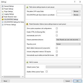 SOLIDWORKS Settings (DriveWorks Documentation)