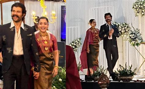 Vijay-Rashmika pick black suit, silk and glittery gold for Kodagu reception