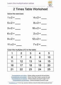Free Multiplication Tables Worksheet | Printable Practice Sheets - Auto ...