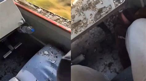 Caught On Cam: Miscreants Hurl Iron Rod At Moving Taj Express ...
