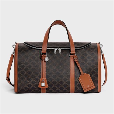 TRAVEL DOG BAG IN TRIOMPHE CANVAS AND CALFKSIN - TAN | CELINE