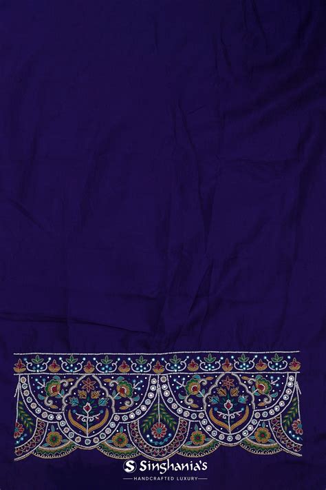 Haiti Blue Patola Silk Saree With Scallop Border| Singhania's