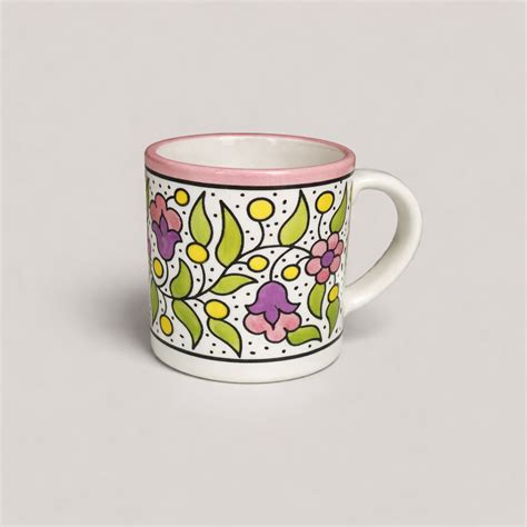 Floral Mug (200 ml) - Pink & Green – Kay Home