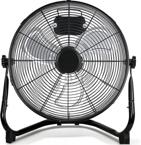 14 Inch High Velocity Metal Floor Fan, 3 Speed & 360? Adjustable Tilt ...