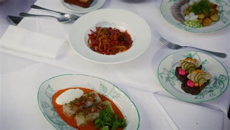 Arabic Food Table on Rooftop Restaurant at Sunset - Photo