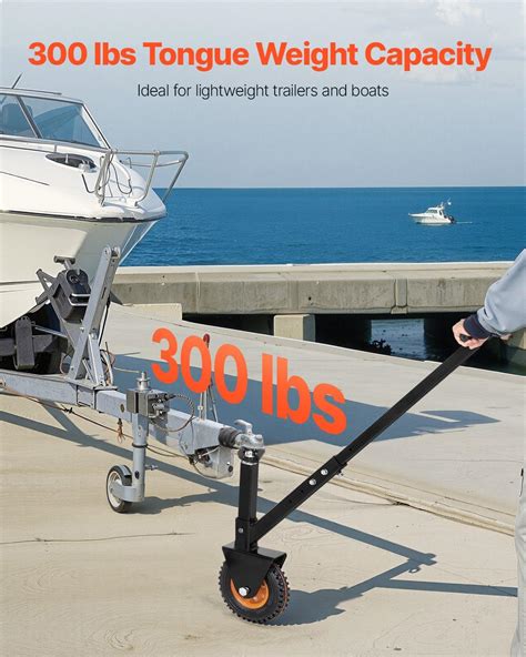 VEVOR Trailer Dolly, 300lbs Tongue Weight Capacity, 16.5 inch and 22 inch Height Adjustable ...