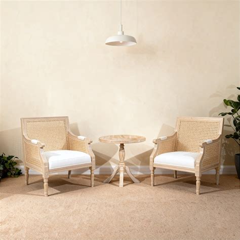 Watnature Soft Beige French Country Accent Chair Compact Armchair with ...
