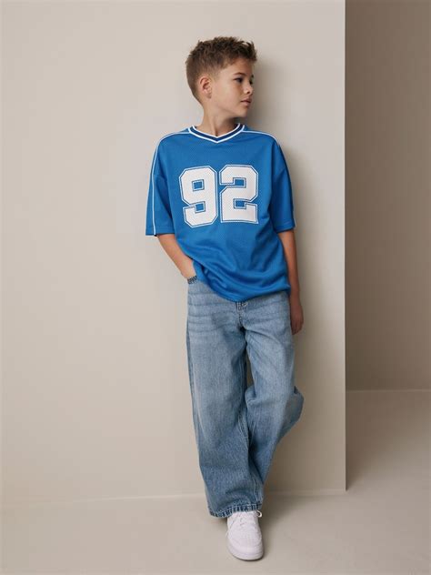 Buy Cobalt Blue Mesh Varsity Short Sleeve T-Shirt (3-16yrs) from Next India