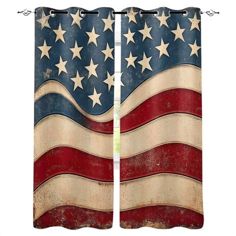 Blackout Curtains for Bedroom, Vintage American Flag Room Darkening ...