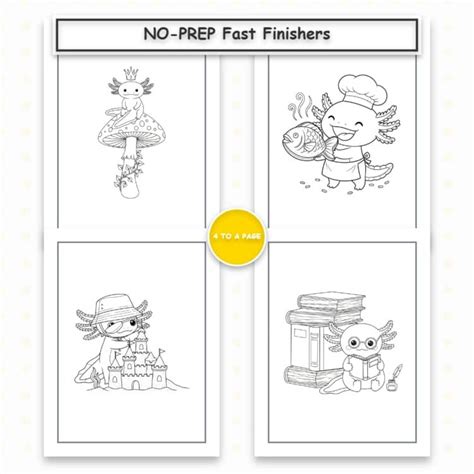 Printable Axolotl Coloring Pages Book for Kids Creative Learning [15 ...