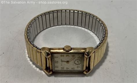 Vintage 10K Gold Filled Bulova Rectangular Art Deco Watch - 49.0g ...