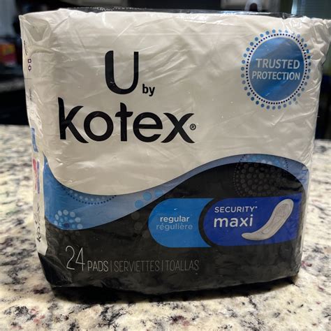 U By Kotex Maxi Regular Unscented Pads 24 Count New Security Breathable