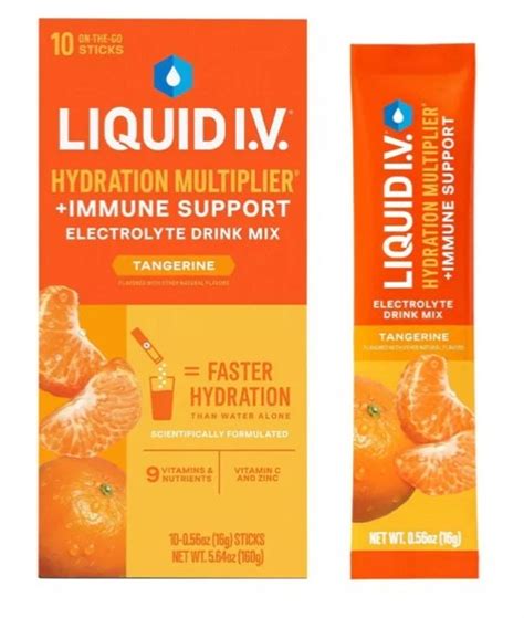 Liquid IV Hydration Multiplier Drink Mix TANGERINE • 10 Sticks • EXP 05 ...