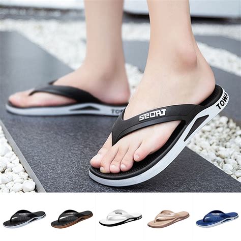 Gealkoca Men's Fashionable Casual Non Thong Slippers Plus Size Shoes ...
